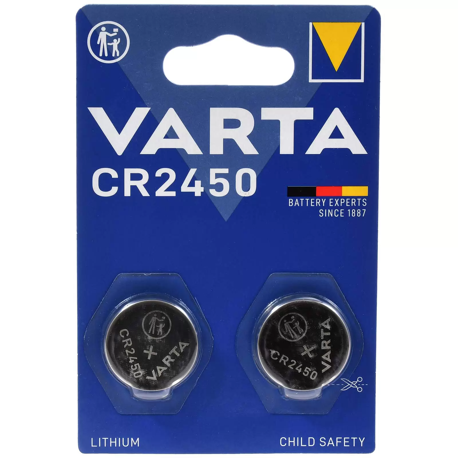 Varta Lithium Knopfzelle CR2450 DL2450 3V 2er Blister