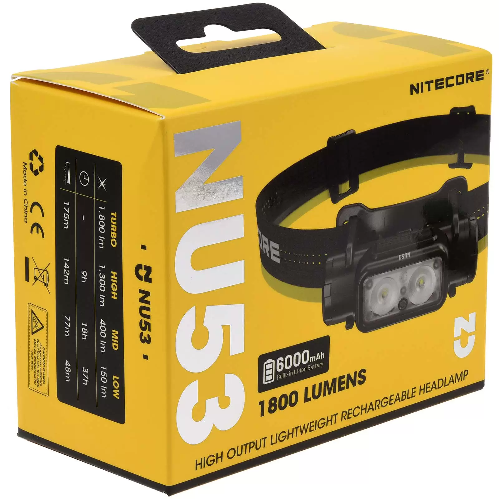 Nitecore NU53 LED Kopflampe, Stirnlampe, Headlamp, USB-C, max. 1800 Lumen