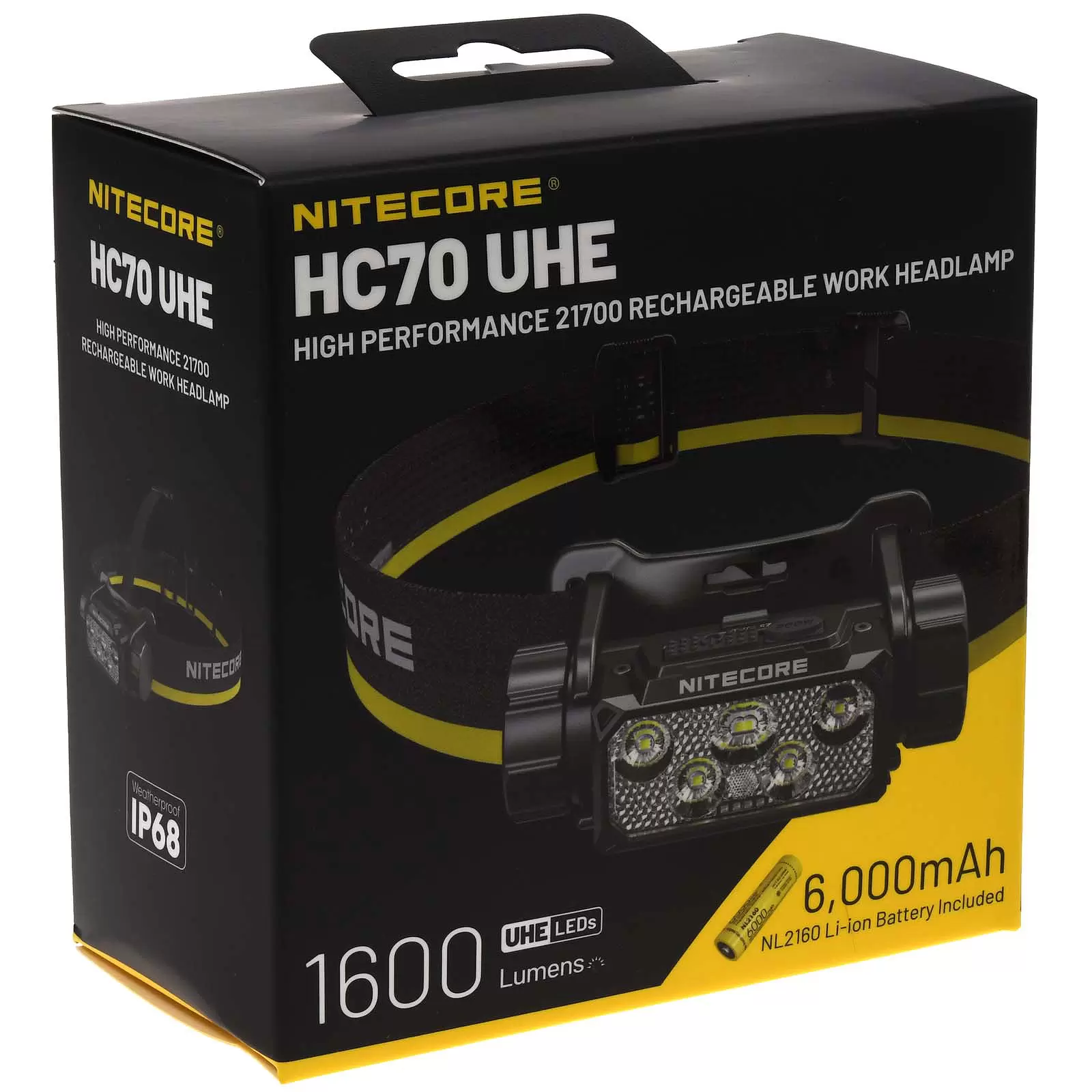 Nitecore HC70 UHE NL2160 Kopflampe, Stirnlampe, Headlamp, USB-C, max. 1600 Lumen