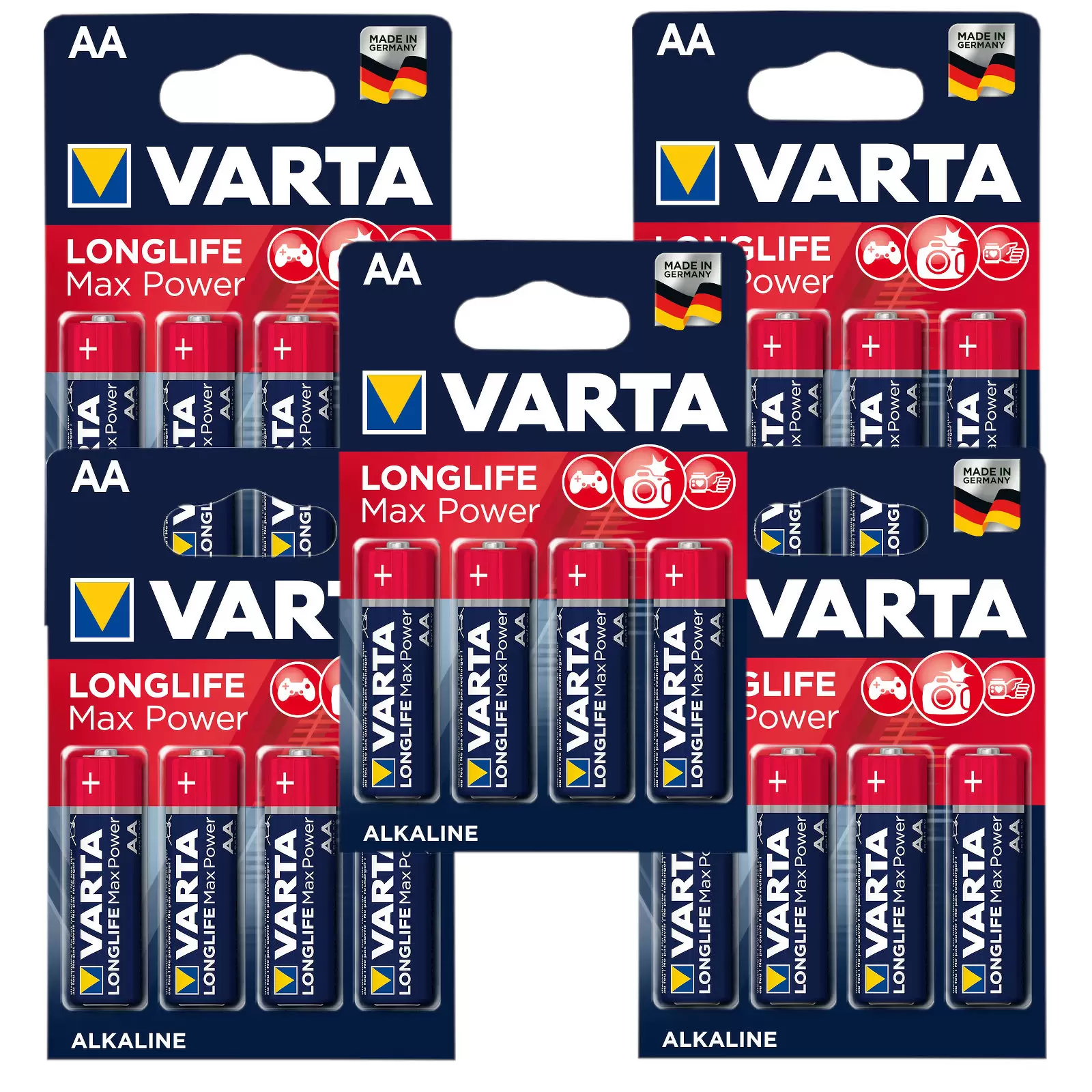 Varta Max Tech AA Alkaline Batterien – 20 Stück 5x4 Blisterpackungen