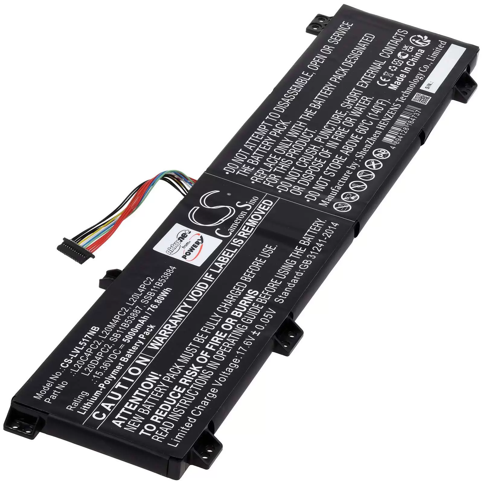 Akku passend für Laptop Lenovo Legion 5 17 Serie Legion 5 17ACH6-82K0003GPB Typ L20M4PC2