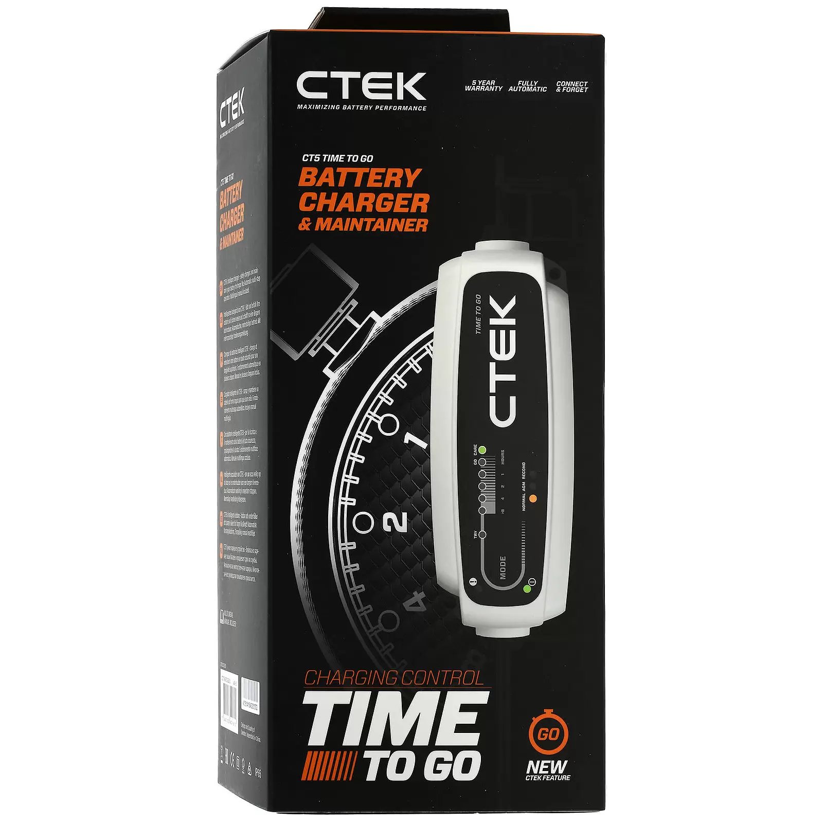 CTEK CT5 Time to Go, Batterie-Ladegerät, mit Countdown-Display 12V