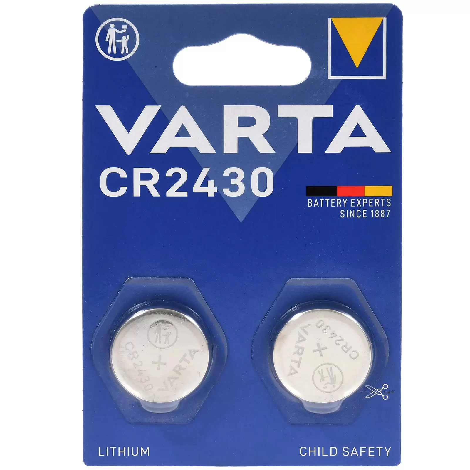 Varta Lithium Knopfzelle Batterie CR2430 3V 2er Blister