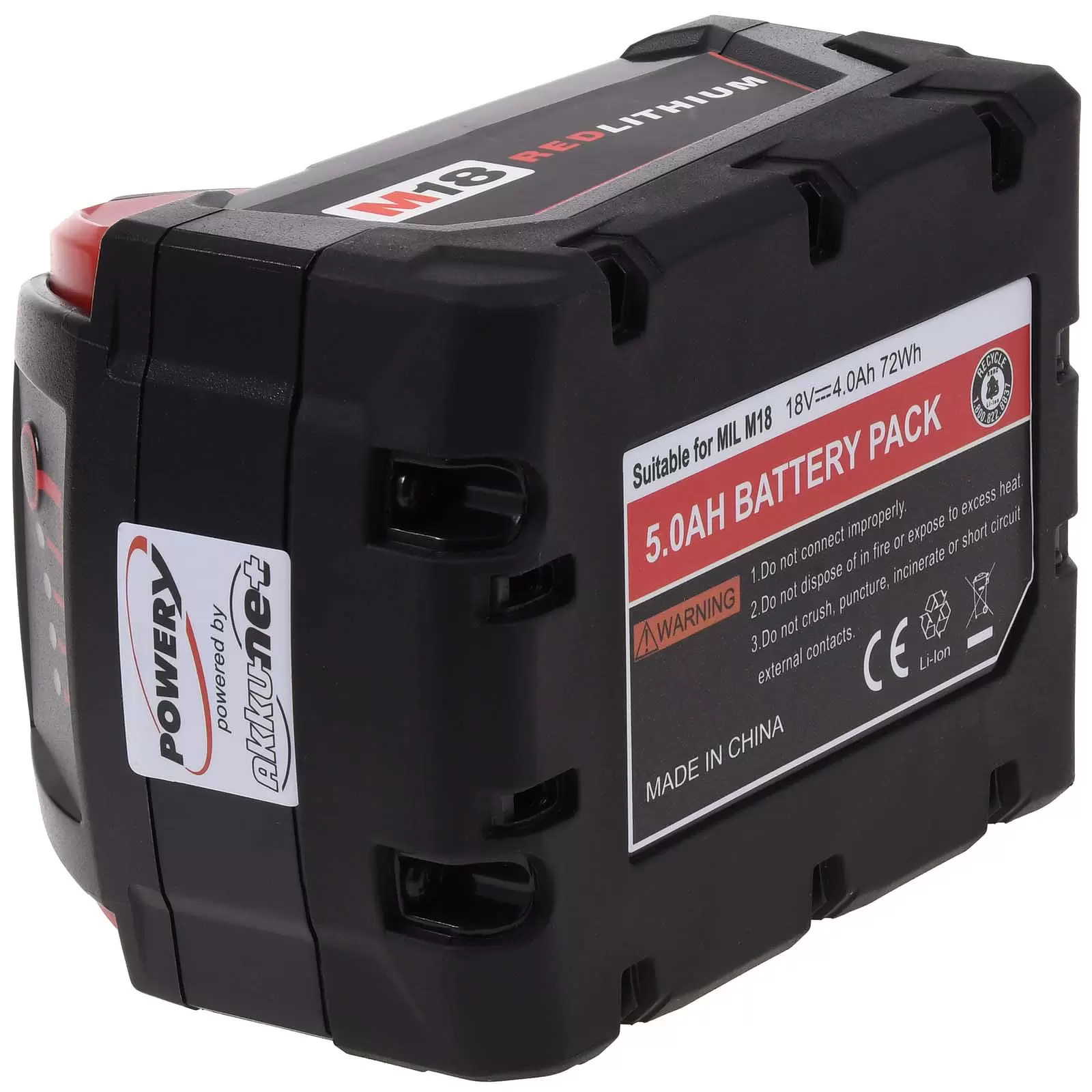 Akku für Werkzeug Milwaukee M18 CPD / Typ M18 B4 4000mAh