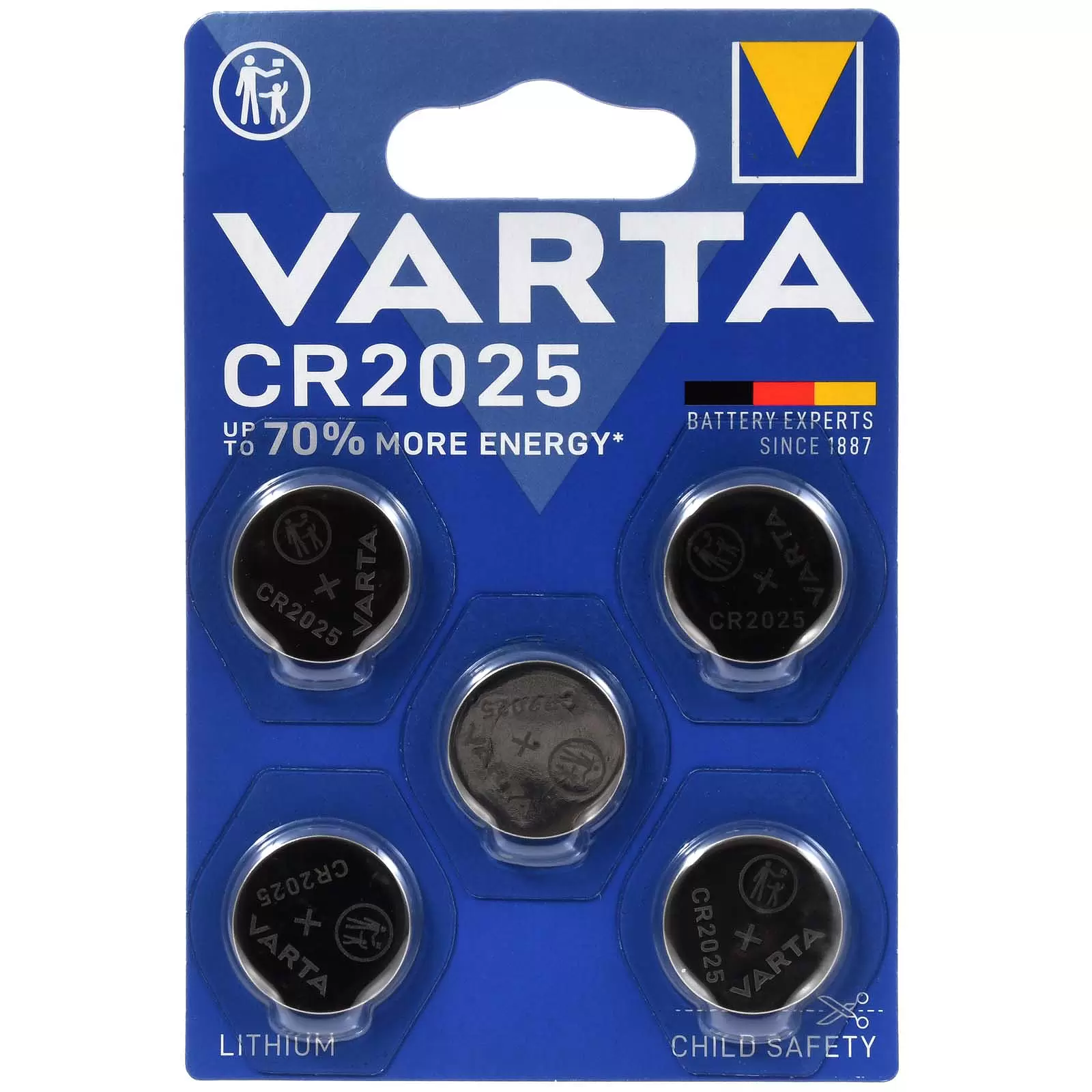 Varta Lithium Knopfzelle CR2025 DL2025 5er Blister