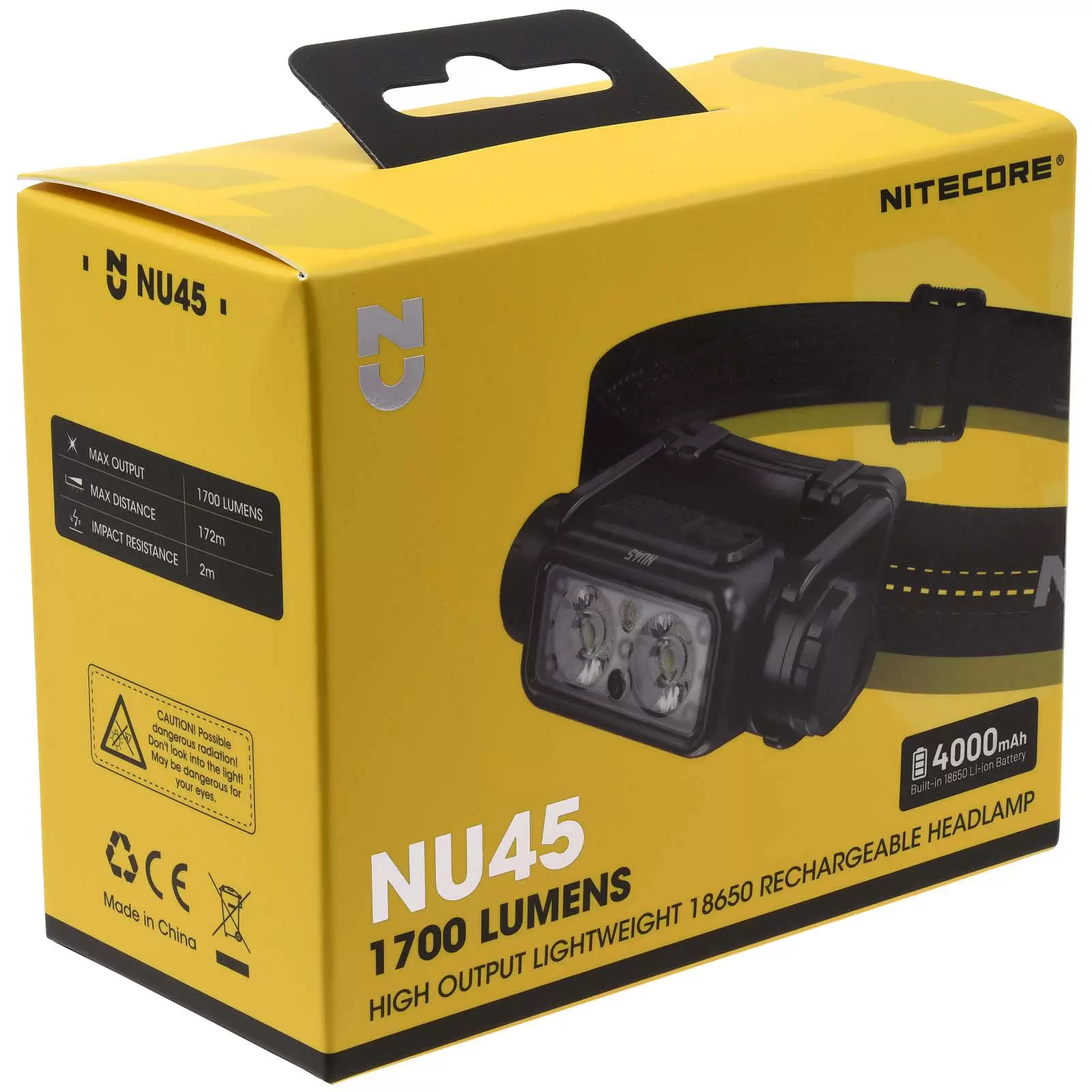 Nitecore NU45 LED Kopflampe, Stirnlampe, Headlamp, USB-C, max. 1700 Lumen