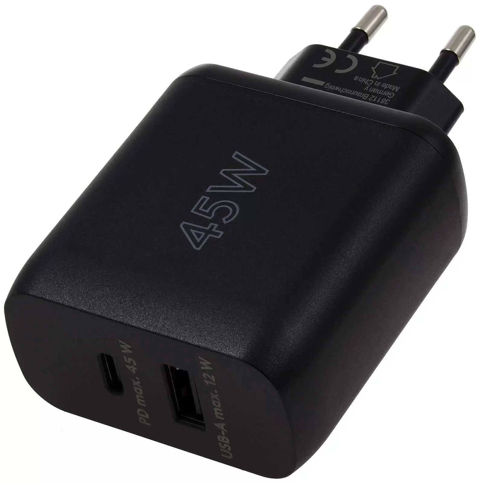 goobay 2-Port USB-Schnellladegerät USB-PD/QC Adapter 45 W Schwarz