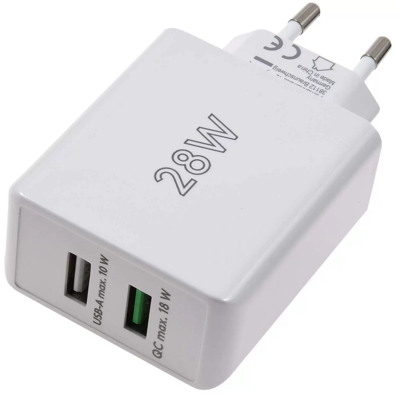 goobay 28W USB-A QC Dual-Schnellladegerät - 2 Ports, Quick Charge 3.0, weiß kompakt